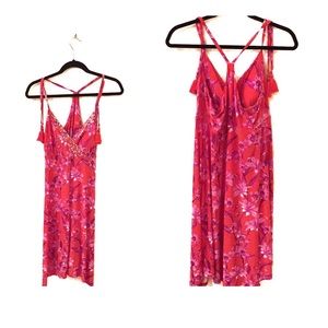 Red Floral Print Dress by INC